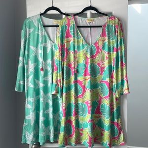 Set of 2 Viv and Lou tunic/dress/bathing suit cover ups